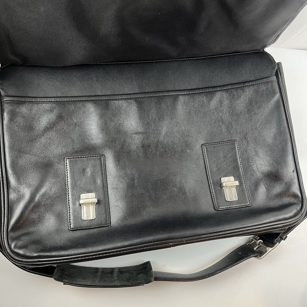 Vintage Coach Messenger Bag Black Leather Executive Thompson Briefcase - Picture 5 of 12
